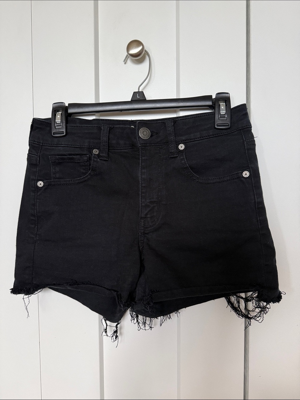 American Eagle Outfitters Black Distressed Denim Shorts